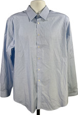 Calvin Klein Men s Blue Slim Fit Performance Button Up Dress Shirt - 17- 34/35