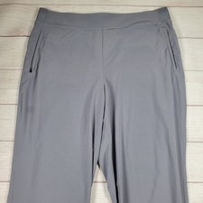 Athleta Pants Womens Sz 16 Gray Lightweight Jogger Zip Leg Pockets Elastic Waist