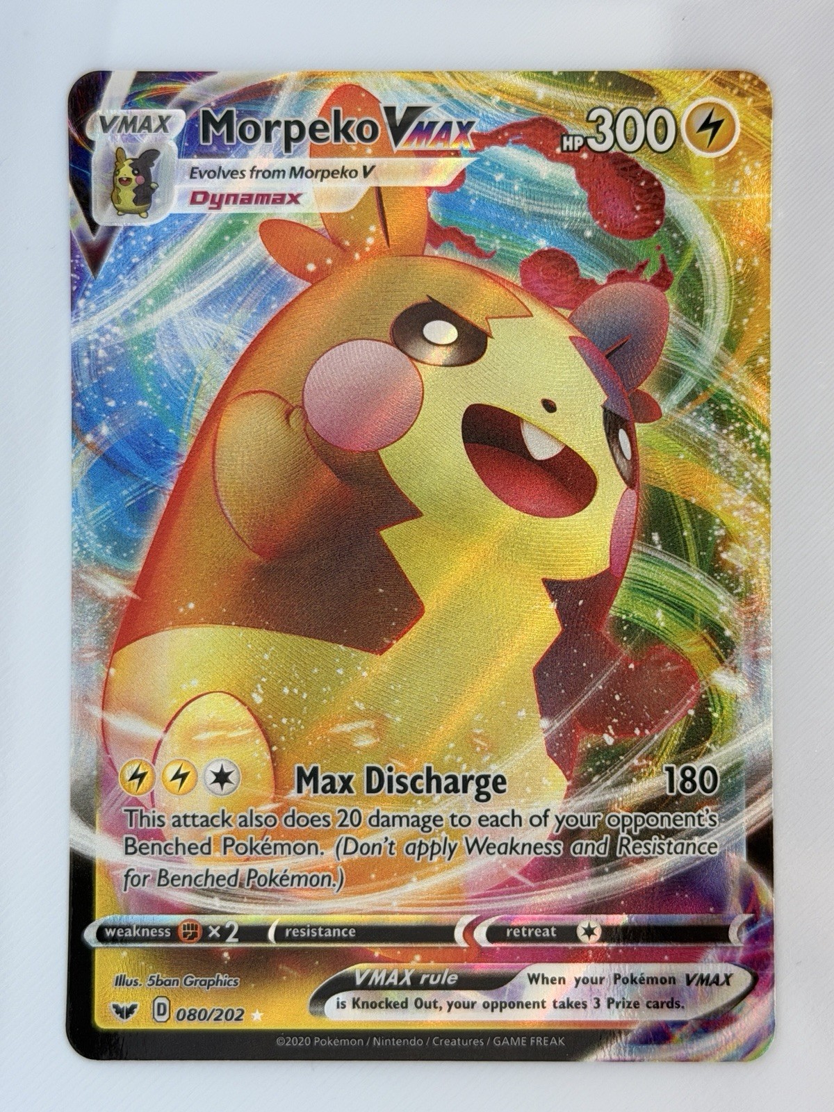 Morpeko VMAX - 080/202 - Pokemon Sword & Shield Base Set Ultra Rare Card NM