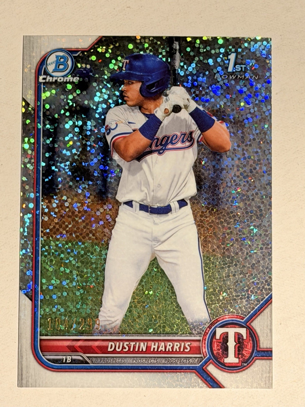 2022 Bowman Chrome Prospects Speckle Refractor /299 Dustin Harris #BCP-119 1a39