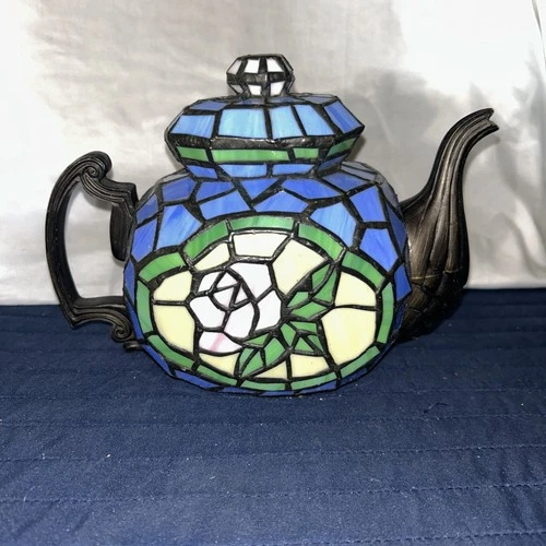 vintage tiffany style stained glass teapot Kettle lamp Shade Without Base & Wire