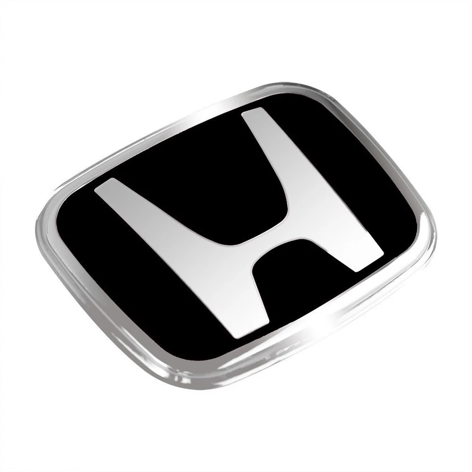 Black Steering Wheel Logo Fit For 2006+ Honda Civic Accord Racing Badge 50*40mm Foto 2 de 4