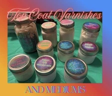 Lot Of 10 Acrylic Paint Top Coat Varnishes & Acrylic Paint Mediums & Sizes