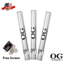 4" OG Thick Glass Chillum Pipe Reusable Taster Smoking Tube Bat In US