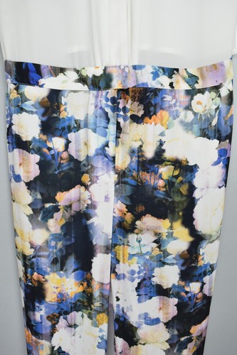 ROBERT RODRIGUEZ Color-Block Floral Print Pants Jumpsuit Size 12 - Picture 5 of 11