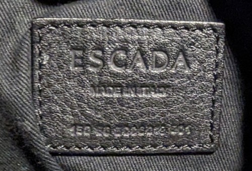ESCADA Ivory & Black Leather Shoulder Hand Bag w/ Magnetic Closure Made n Italy - Picture 21 of 24