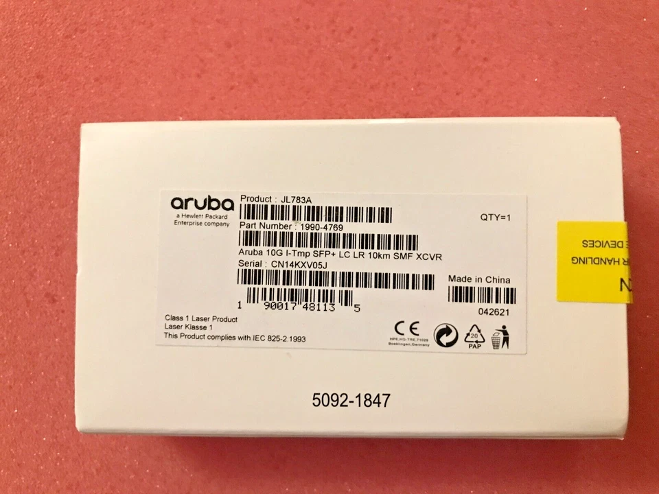  HPE JL783A Aruba 10G Ind-Temp SFP+ LC LR 10km SMF Transceiver - Image 2 of 2