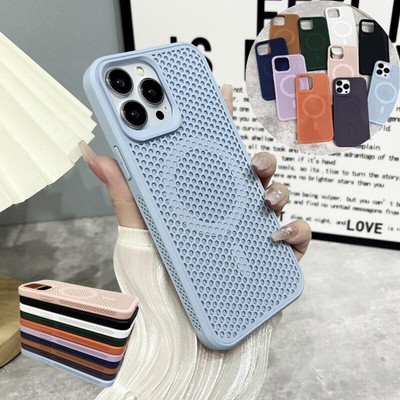 For iPhone 15 Plus 14 Pro Max 13 12 11 Magsafe Heat Dissipation Dustproof Case