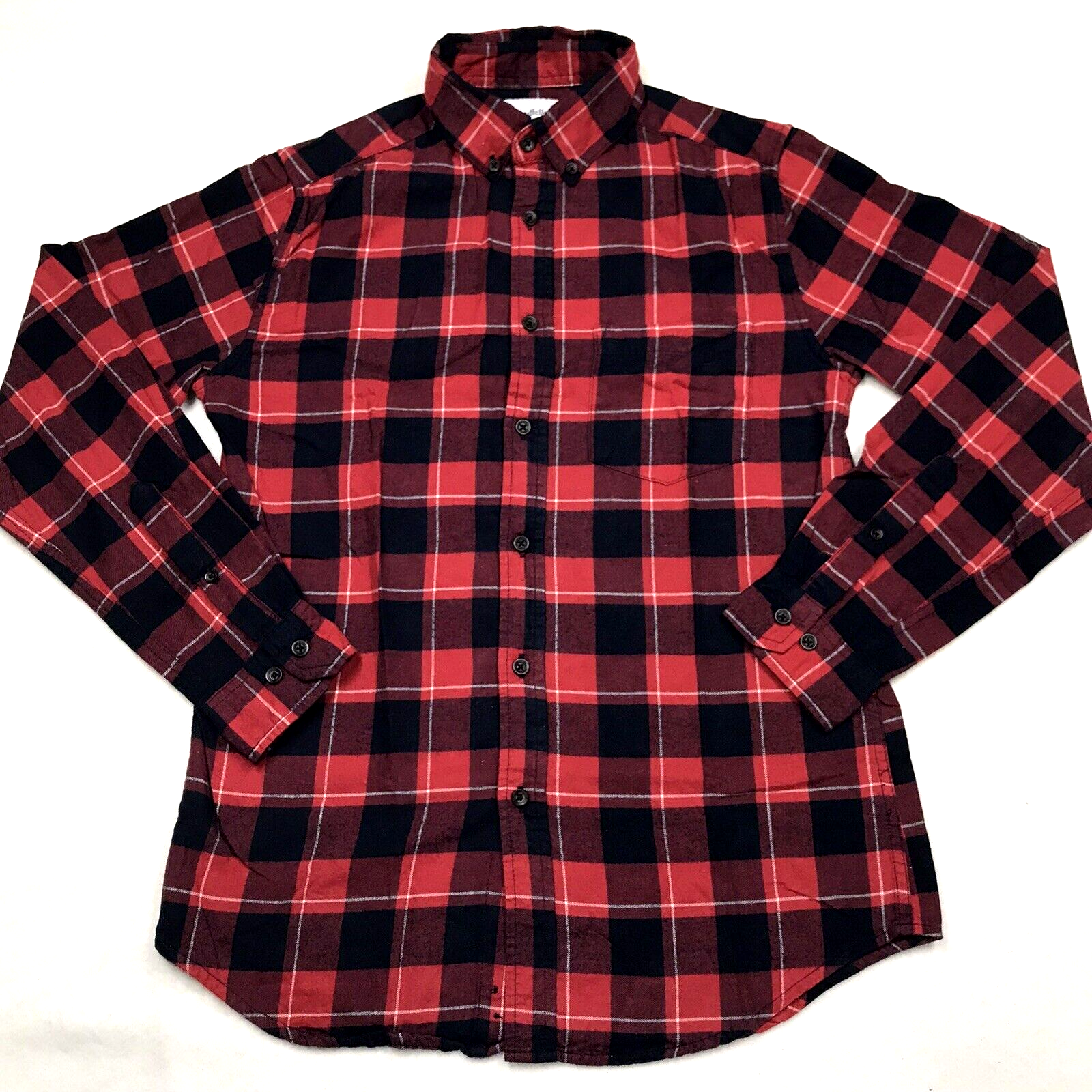 Goodfellow Men's Red Black Gingham Flannel Shirt Lumberjack Grunge Style-image