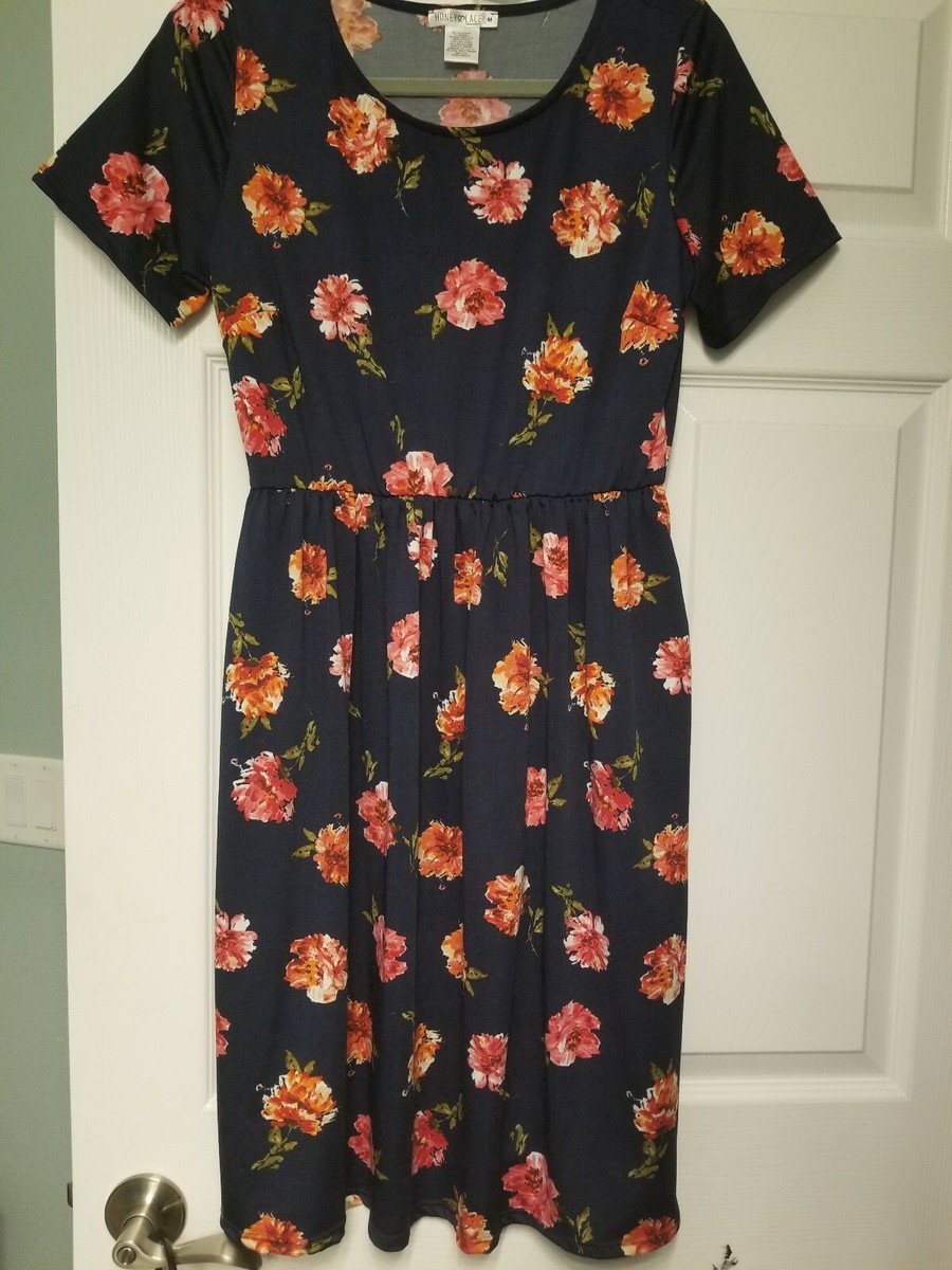 EUC Piphany Honey And Lace Windsor Dress Medium Navy floral with Pockets! | eBay EUC Piphany Honey And Lace Windsor Dress Medium Navy floral with Pockets! | eBay