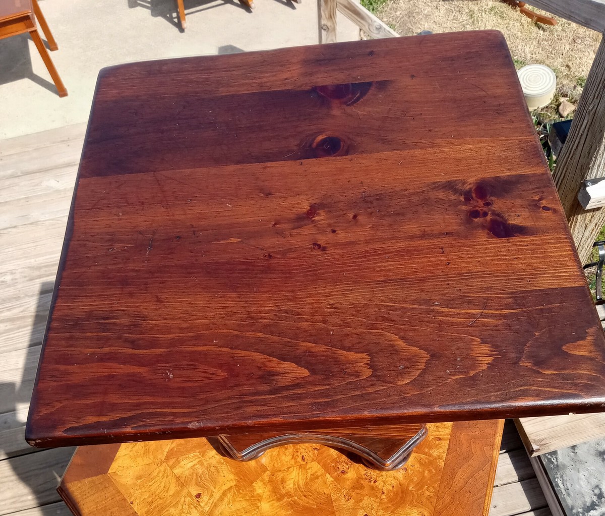 Mid Century Pine Old Tavern Ethan Allen Pier Table (PT-7) (EA-32