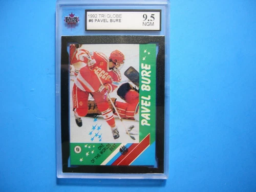 1991/92 1992 TRI-GLOBE HOCKEY CARD #6 PAVEL BURE KSA 9.5 NGM SHARP+ TRI GLOBE