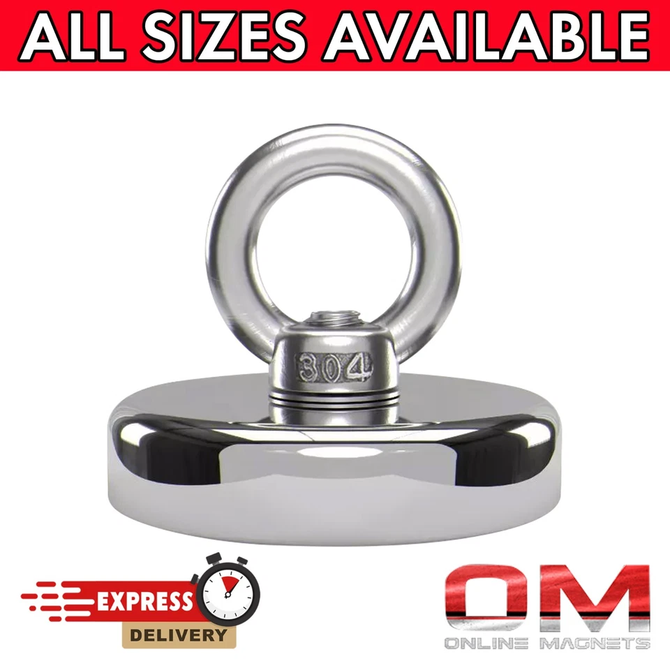 ONLINE MAGNETS Fishing Magnets Neodymium Recovery Very Strong N32 Pull Force up to 300kg