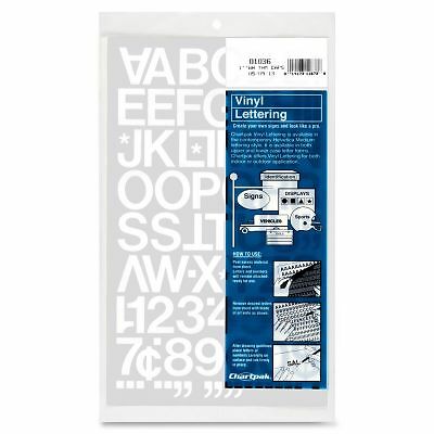 Chartpak (01036) Vinyl Stick-on Numbers / Cap Letters, 1-Inch, White - 2 PACKS