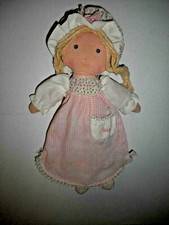 Knickerbocker 1970 12" Cloth Doll Holly Hobbie Friend Carrie w Original Outfit