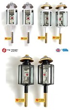 Coppia di Cavalli Pony COB Carrozza Lampada Lanterna Luci Ottone Placcato/Argento