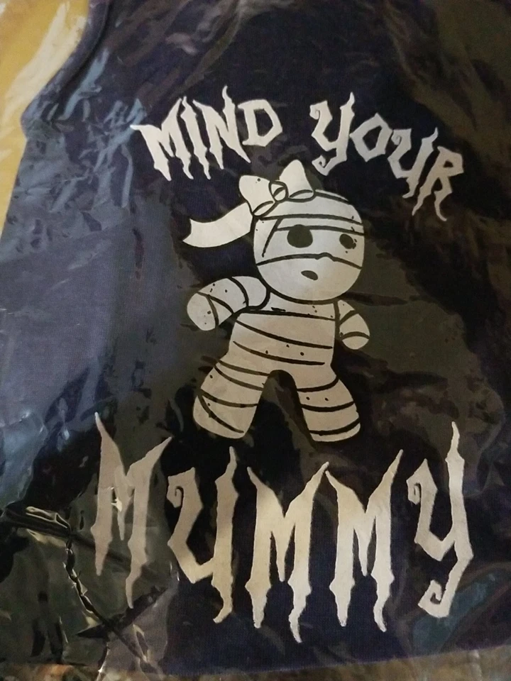 Halloween Glow in the Dark Dog Costume Mind Your Mummy Navy Blue - Small/Medium - Image 4 of 4