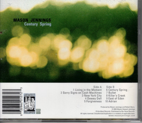 1 CENT CD Mason Jennings – Century Spring ROCK - Bild 2 von 2