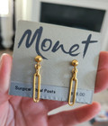 Vintage Monet Earrings Gold Tone Paperclip Earrings -Paper Clip Earrings — photo 7