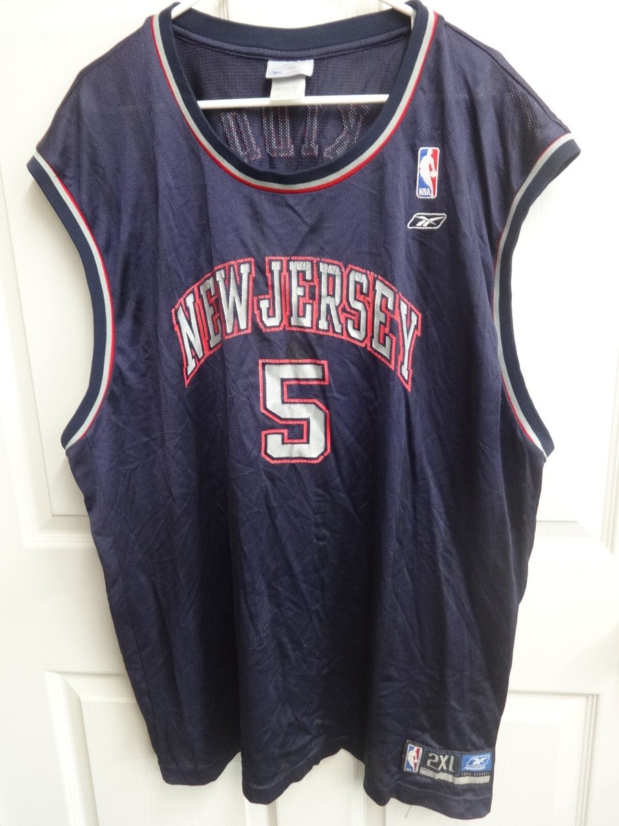 Vintage NBA New Jersey Nets Reebok Jason Kidd # 5 Basketball