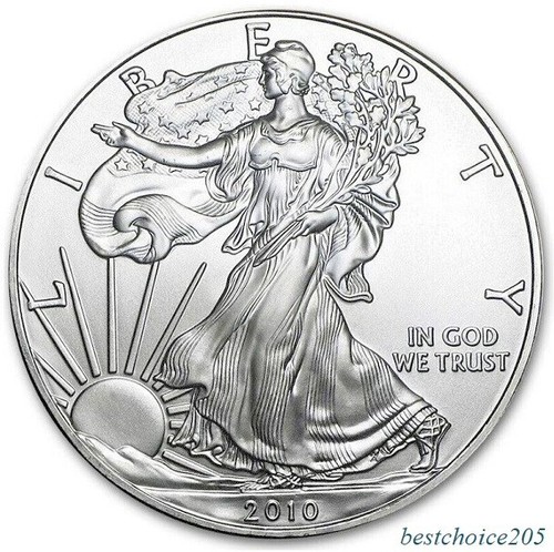 Silver Coin: 2010 American Eagle $1 Dollar Coin BU-1oz Fine Silver 0,999 - Picture 3 of 12