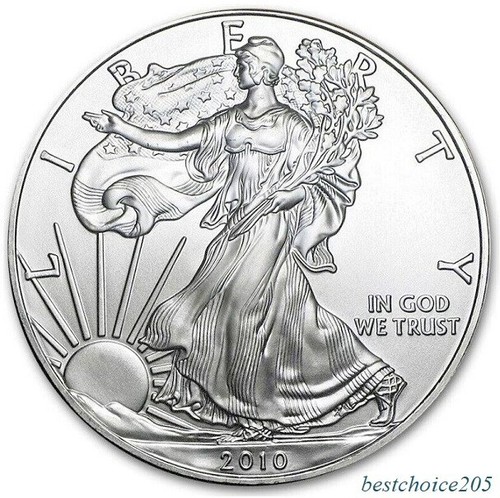 Silver Coin: 2010 American Eagle $1 Dollar Coin BU-1oz Fine Silver 0,999.. - Foto 1 di 7