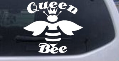 Queen Bee Honey Bee Big Font Car or Truck Window Laptop Decal Sticker