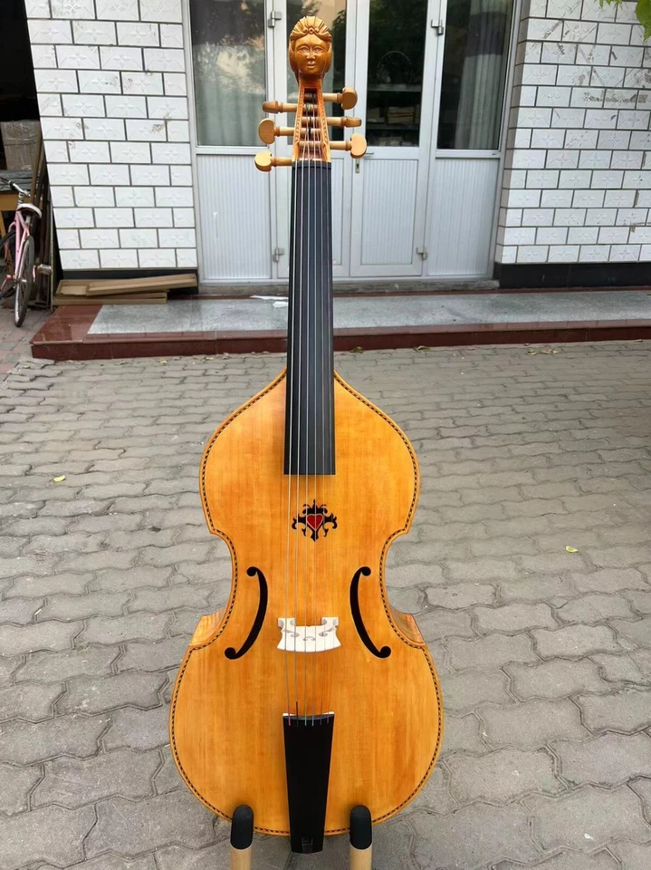 Baroque Style profession Maestro 6 strings 29" viola da gamba,flames back #15932 - Image 2 of 4
