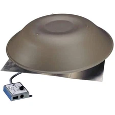 Attic Vent Aluminum 800 CFM Electric Powered Roof Mount Adjustable Thermostat