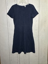 J. Crew Ponte Cotton Knit Fit-N-Flare Swing Dress-Navy Size 6