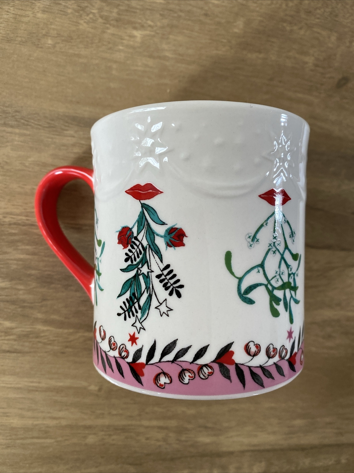 Cath Kidston Christmas Mistletoe Mollie Mug Cream Colour - Christmas Gift Mug