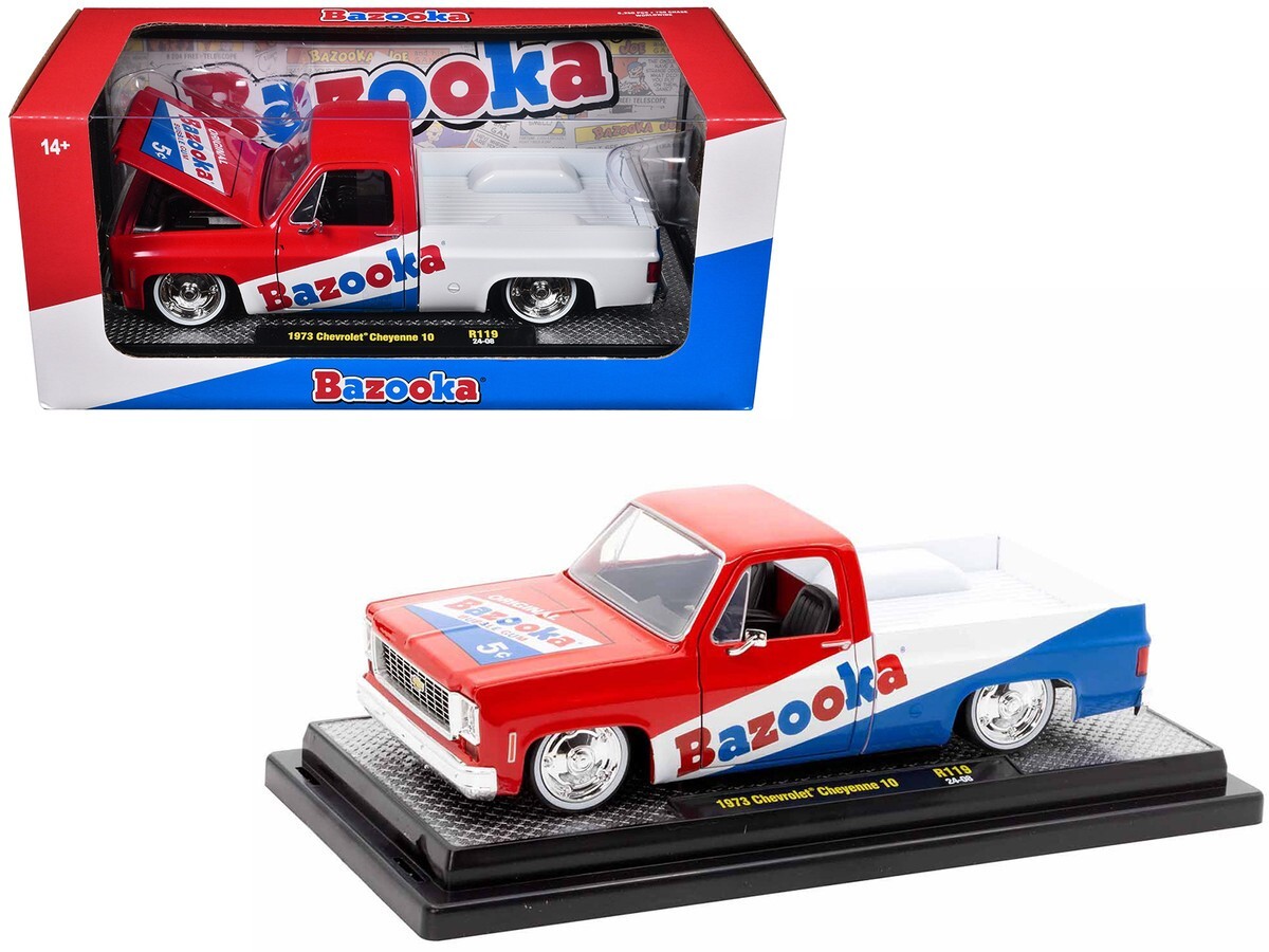 ミニカー BAZOOKA 1973 Chevrolet Cheyenne 10 1973 Chevrolet Cheyenne 10 Truck Red & Blue w/White 