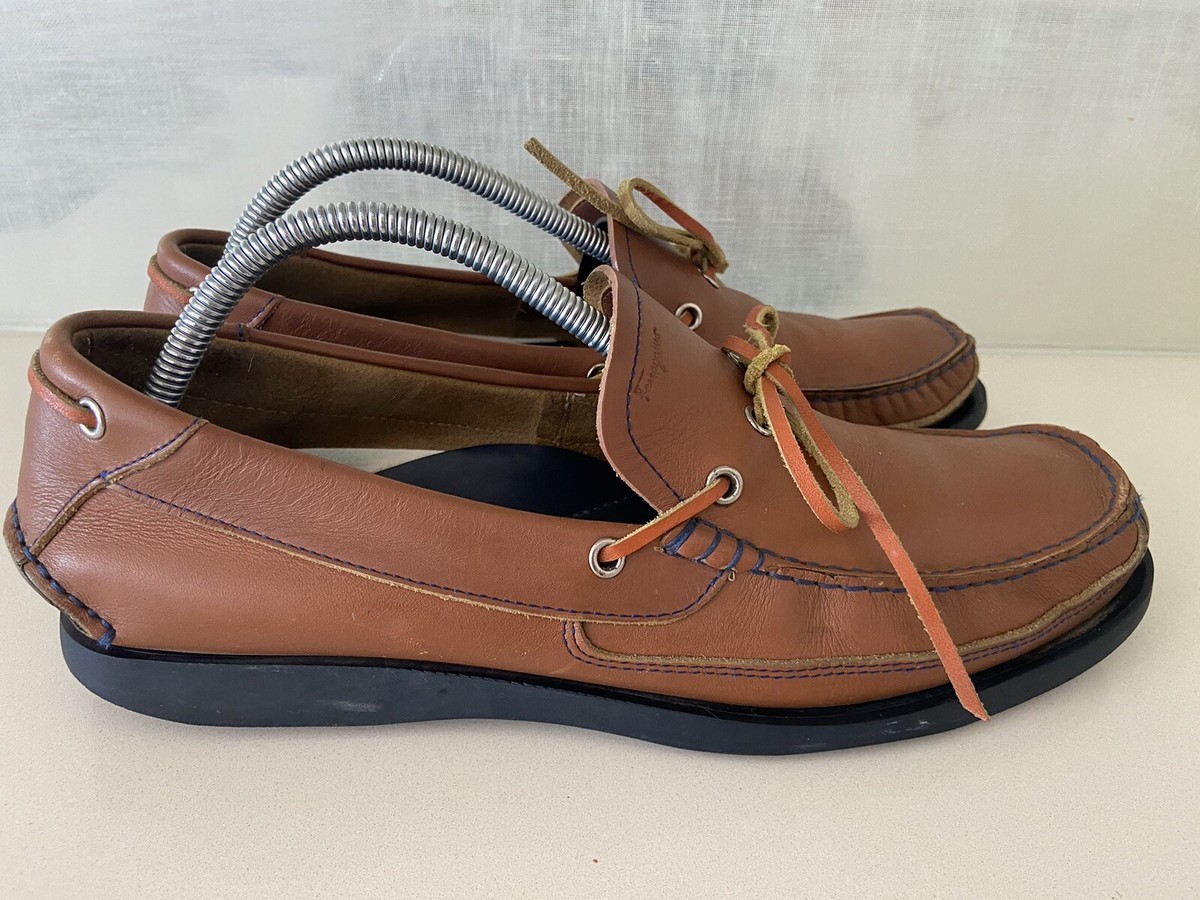 Salvatore Ferragamo Driving Moccasins Slip On Brown Leather  display picture 3