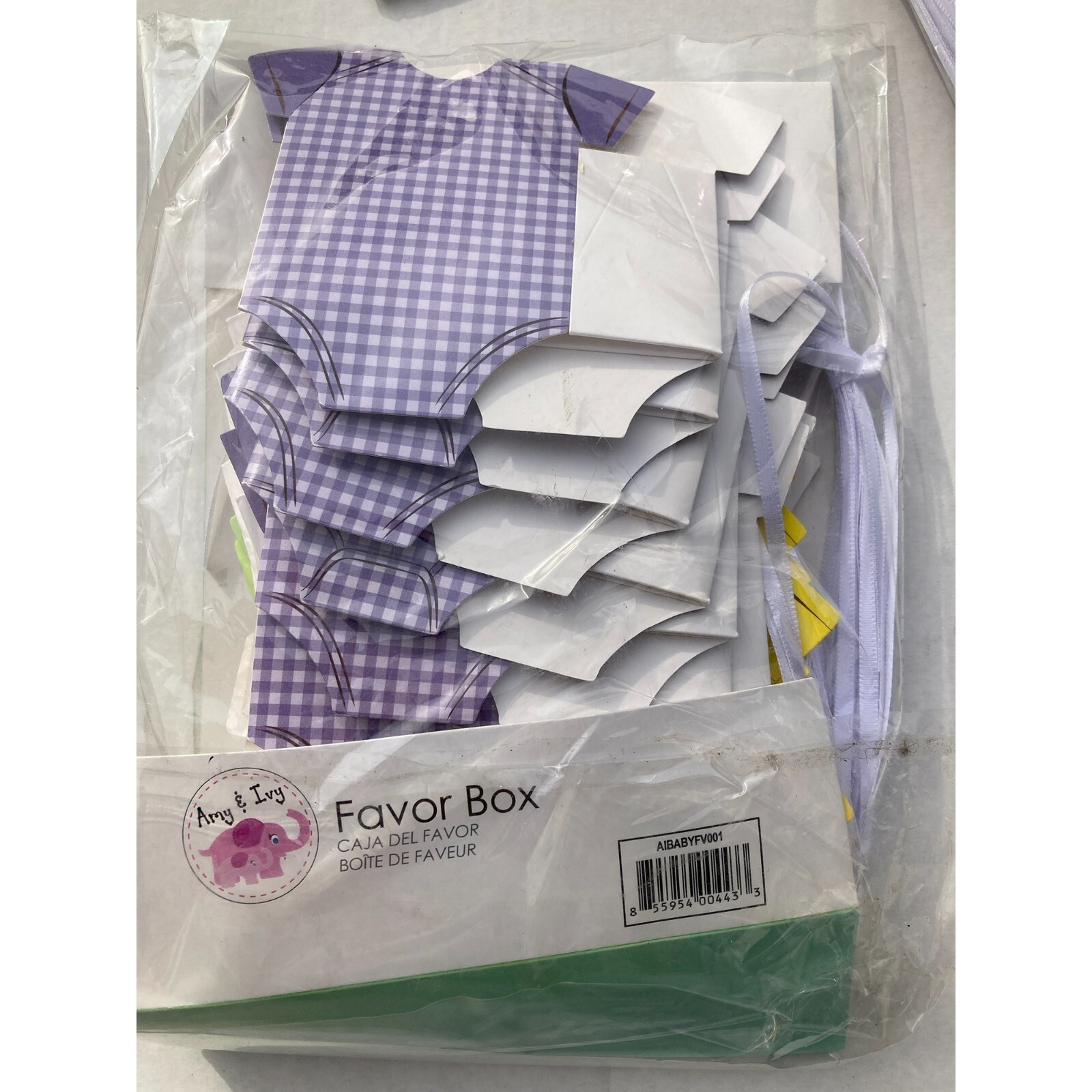 Baby Shower Party Favor Boxes 24 Ribbons Boxes Amy And Ivy Multicolor ...