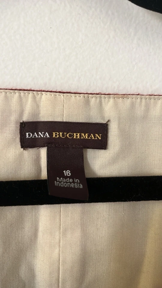 Dana Buchman Cotton Stretch Coral Green Ivory Floral Short Sleeve Shift Dress 8 - Image 3 of 4