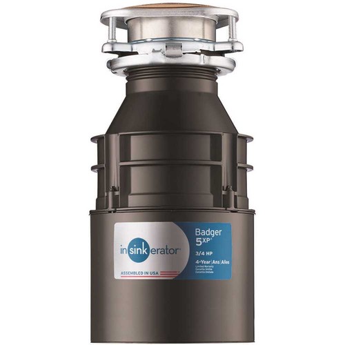Badger Series Garbage Disposal, 26 oz Grinding Chamber, 3/4 hp Motor, 120 V, Ste - Picture 7 of 8