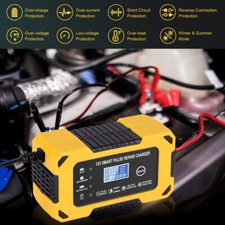 12V 24V Automatic Car Battery Charger Smart Pulse Repair AGM/GEL Portable UK