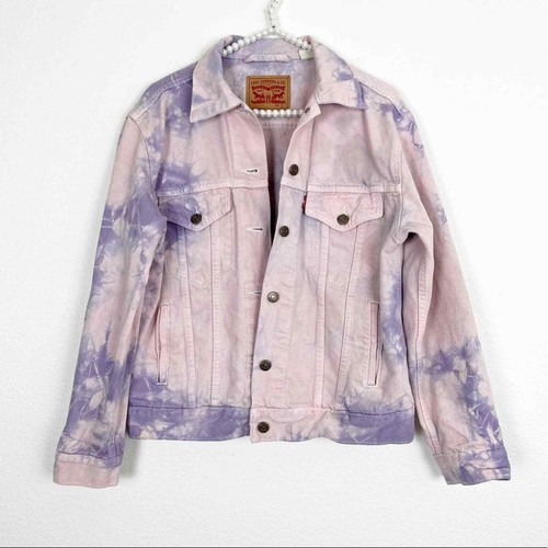 Levi's Tie Dye Denim Jean Jacket Pink 