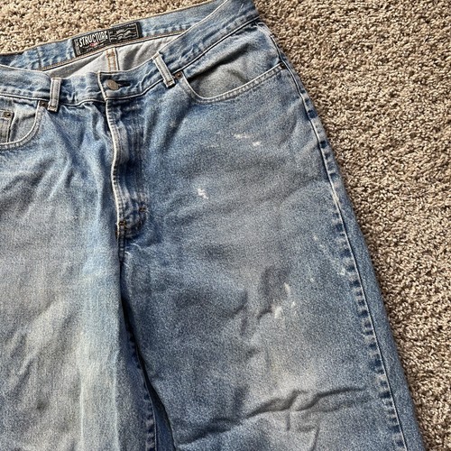 VINTAGE Structure Loose Fit Men's Jeans Size 36X32 Light Wash Blue Loose Denim - Picture 11 of 19