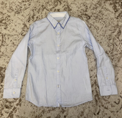 zara boys textured slim fit tailored tuxedo button down dress shirt 7 WORN ONCE!
