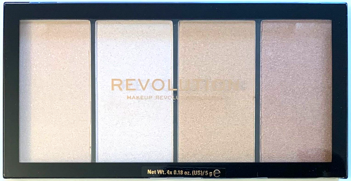 Revolution Reloaded Lustre Lights Highlighter-Palette – Warm, 4 X 5g, Für Bronzer Und Glow