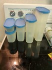 Lot of 5 Tupperware Modular Mates 1615, 1614, 1613, 1612, 1611 Blue Lids — photo 2