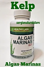 Algas Marinas Kelp 90 Capsules Natural Iodine Helthy Labs Free Shipping