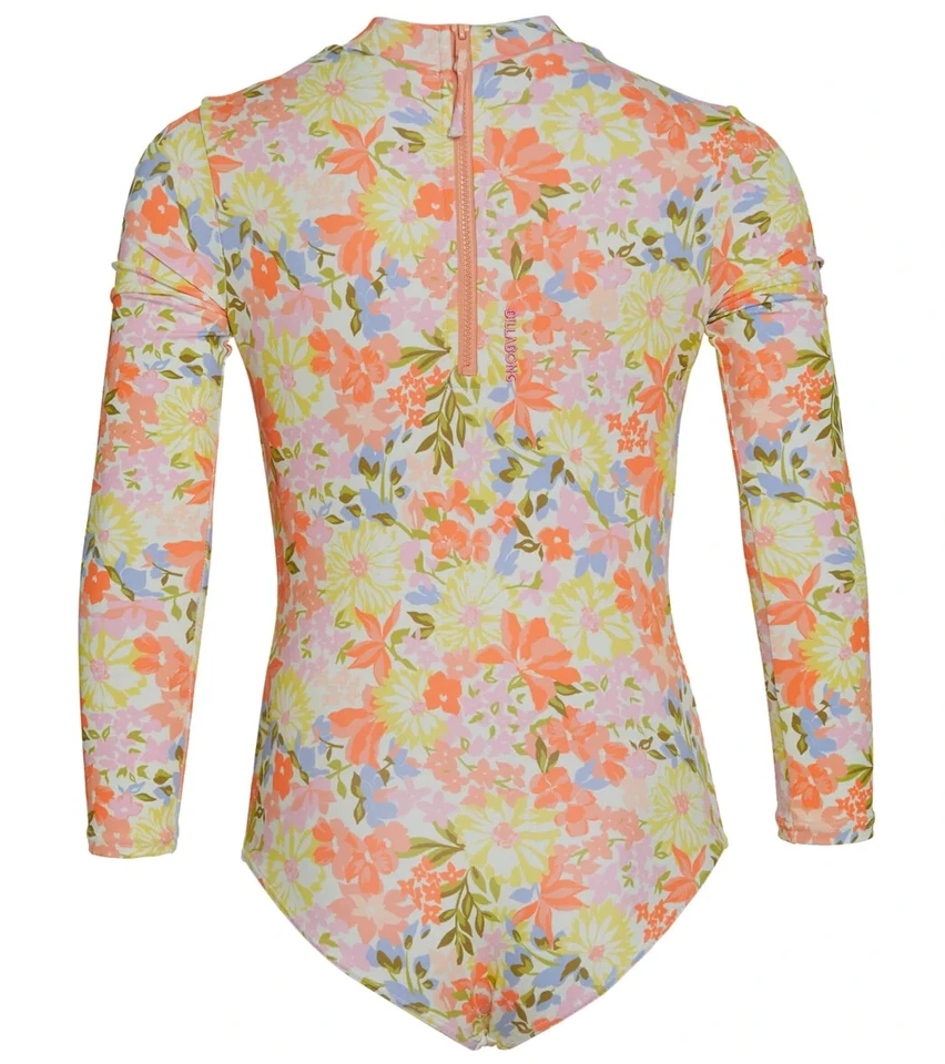 Billabong L125831 Girls Multi Floral Windsong Long Sleeve Swimsuit Size 12 - Image 4 of 4