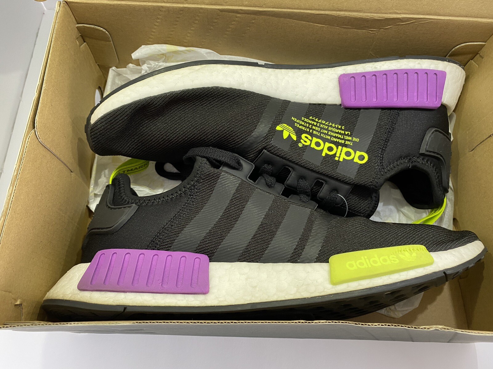 adidas nmd black green purple