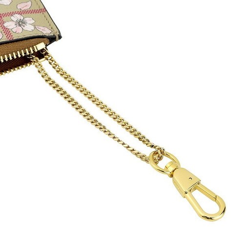 SALE BURBERRY Coin Case Cherry Blossom Print Vintage Check w/Strap Beige NEW - Picture 7 of 8