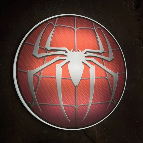 SPIDERMAN LED ILLUMINATED LIGHT UP WALL SIGN LIGHTBOX KIDS ROOM SUPERHERO TOYS - Picture 2 of 22