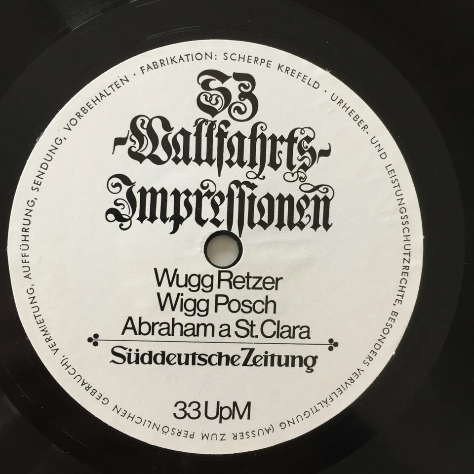 SZ-Wallfahrts-Impressionen: Retzer / Posch / Santa Clara (EP Flexidisc / NM) - Bild 2 von 2