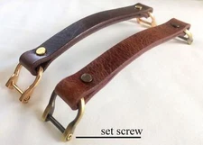 Distressed Antique Leather Replacement Handle Luggage Briefcase Instrument Case