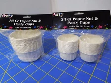 40 Assrtd Nuts & Party Cups, Standard, 2"  & 1.25" Diameter Standard, White NEW!